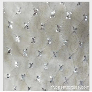 Tissu à paillettes en velours 100% polyester PV ours